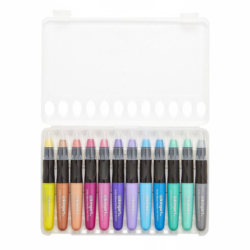 Mixed Media Gel Stick Crayons - 12 Metallic Colors