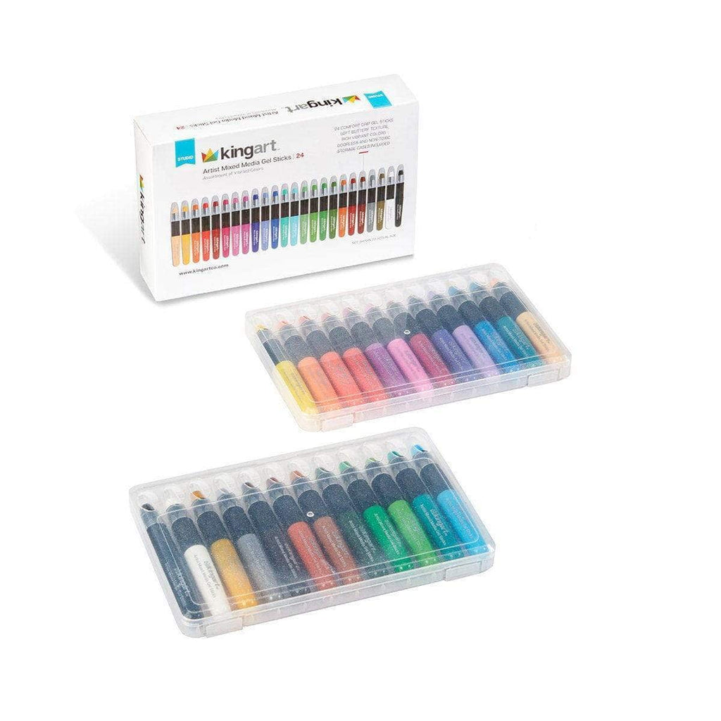 Mixed Media Gel Stick Crayons - 24 Colors